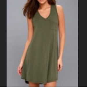 Lulu’s Olive Green Swing Dress - XS